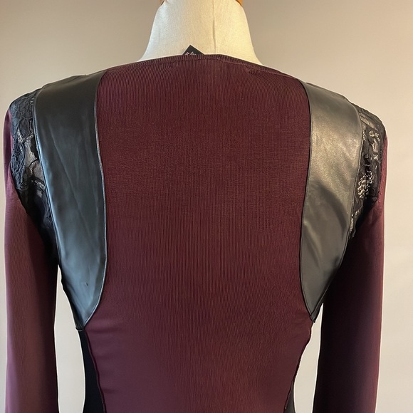 Victoria Secret midweight bodycon mini dress / faux leather / lace accents Med - Picture 8 of 13